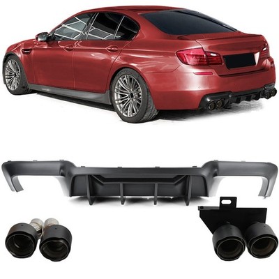 Stoßstange Heckdiffusor Schwarz Für BMW F10 F11 2010-2017 Endrohr Duplex Carbon