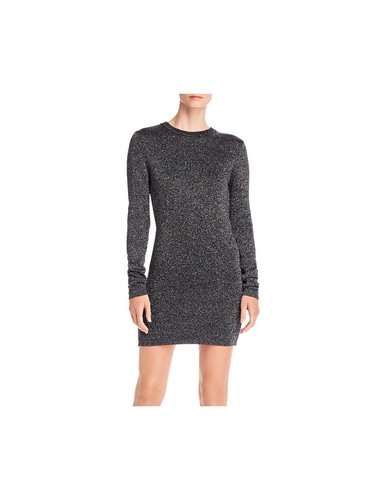 PAM & GELA Womens Black Long Sleeve Short Sheath Dress Petites Size: P