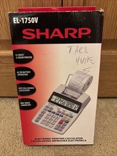 Sharp EL-1750V 12-Digit Desktop 2-Color Printing Calculator AC or Battery BNIB