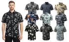 Men's Ex Quiksilver Short Sleeve Hawaiian Shirt Summer Holiday Beach Top S-XXL