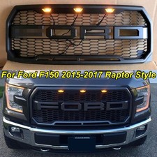 Grille For Ford F150 2015 2016 2017 Raptor Style Bumper Matte Black Wletter Abs