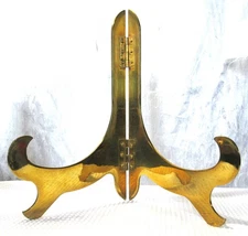Vintage Brass Easel Display Stand 9-3/4" Tall Art Picture Plate Book Holder