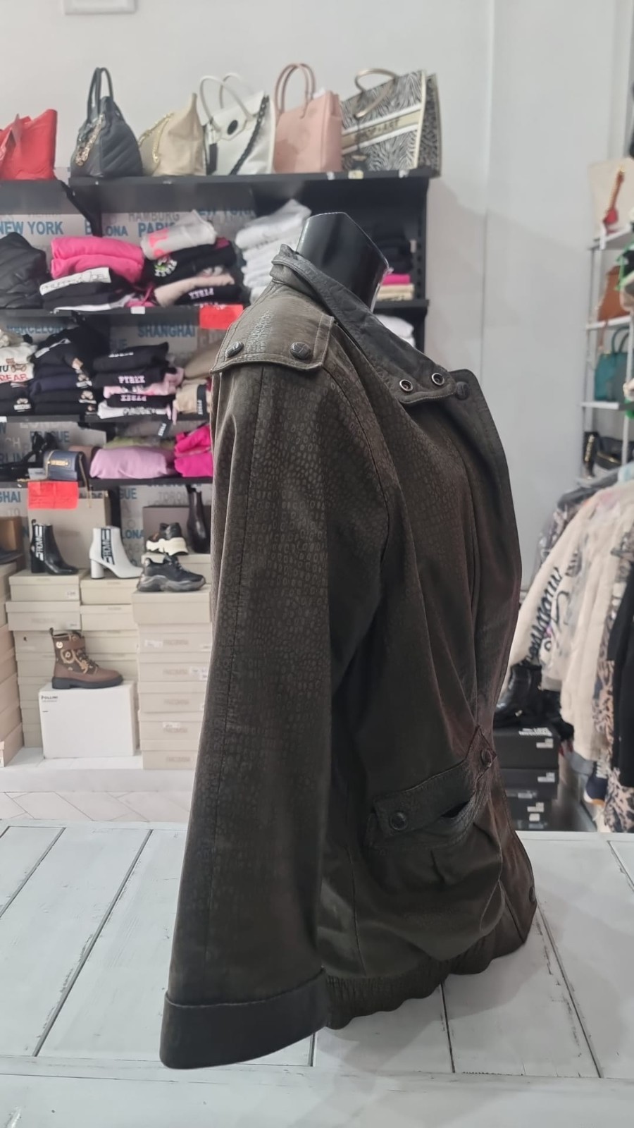 Jacket Women's Jacket Brown Leather Python Size L… - image 3