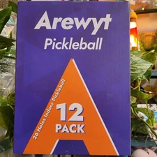 Arewyt 12-Pack Orange Pickleball Balls 26 Holes Indoor High Bounce Performance