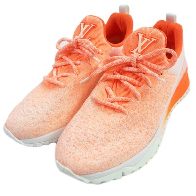 Louis Vuitton V.N.R Line Lv Logo Running Shoes Low Cut Sneakers Neon Orange 6
