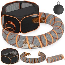 Outdoor Cat Enclosures Tunnel Playpen - Large Portable Playpen Indoor Collaps...