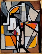 Abstract Expressionist Painting Cubism Mid Century (STM Style)  Original 
