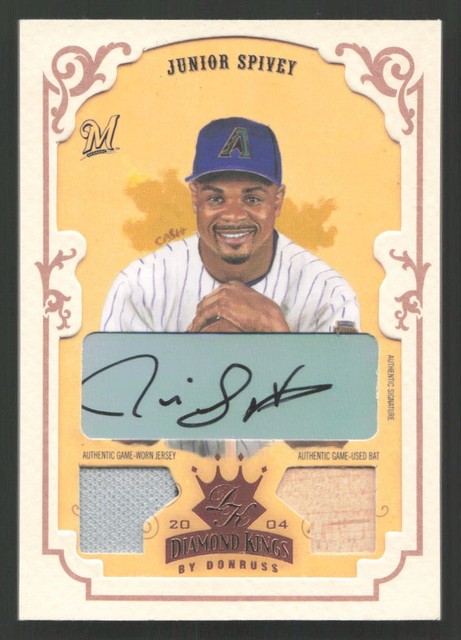 2004 Donruss Diamond Kings Junior Spivey Auto DK Combos gerahmt Bronze #/25