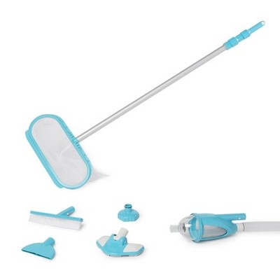 Intex Deluxe Pool Maintenance Kit Vacuum Net Brush Hose 110in Telescoping Pole