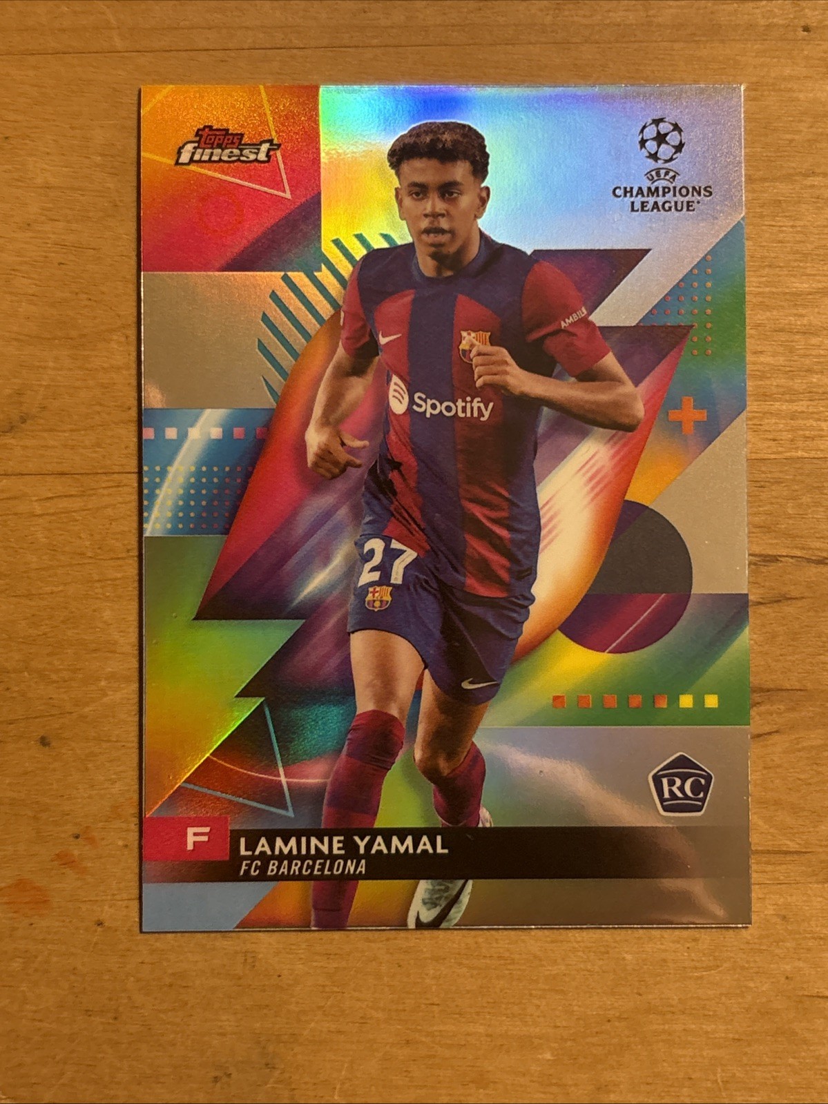 2023-24 Topps Finest Lamine Yamal #50 Silver Refractor Rookie RC FC Barcelona view 1
