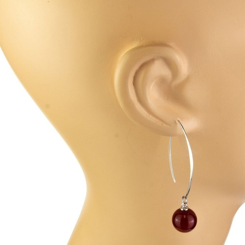 LaTisoro 925 Solid Sterling Silver Wire Threader Ball Dangling Cornelian Drop... - Picture 2 of 5