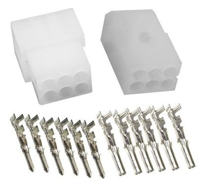 6-PIN MOLEX .093 SERIES FREE HANGING CONNECTOR SET.   1 SET.  14-20 AWG