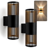 2 StüCk LED Wandlampe Ratisa Warmweiß IP65 Rund Up & Down Wandleuchte AußEnlampe