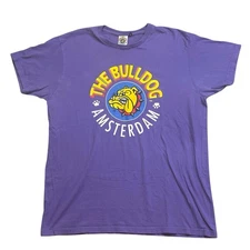 The Bulldog Amsterdam Cannabis Coffee Shop XL T-Shirt Purple Fits like LARGE
