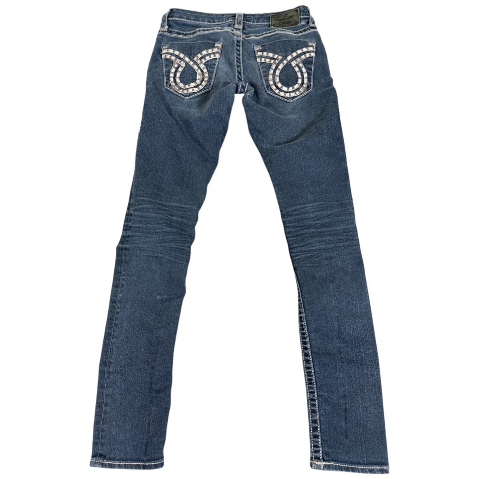 Big Star Jeans Womens Size 25x31 Jenae Skinny Blue Distressed Faded Low Rise Y2K - Image 2 of 4