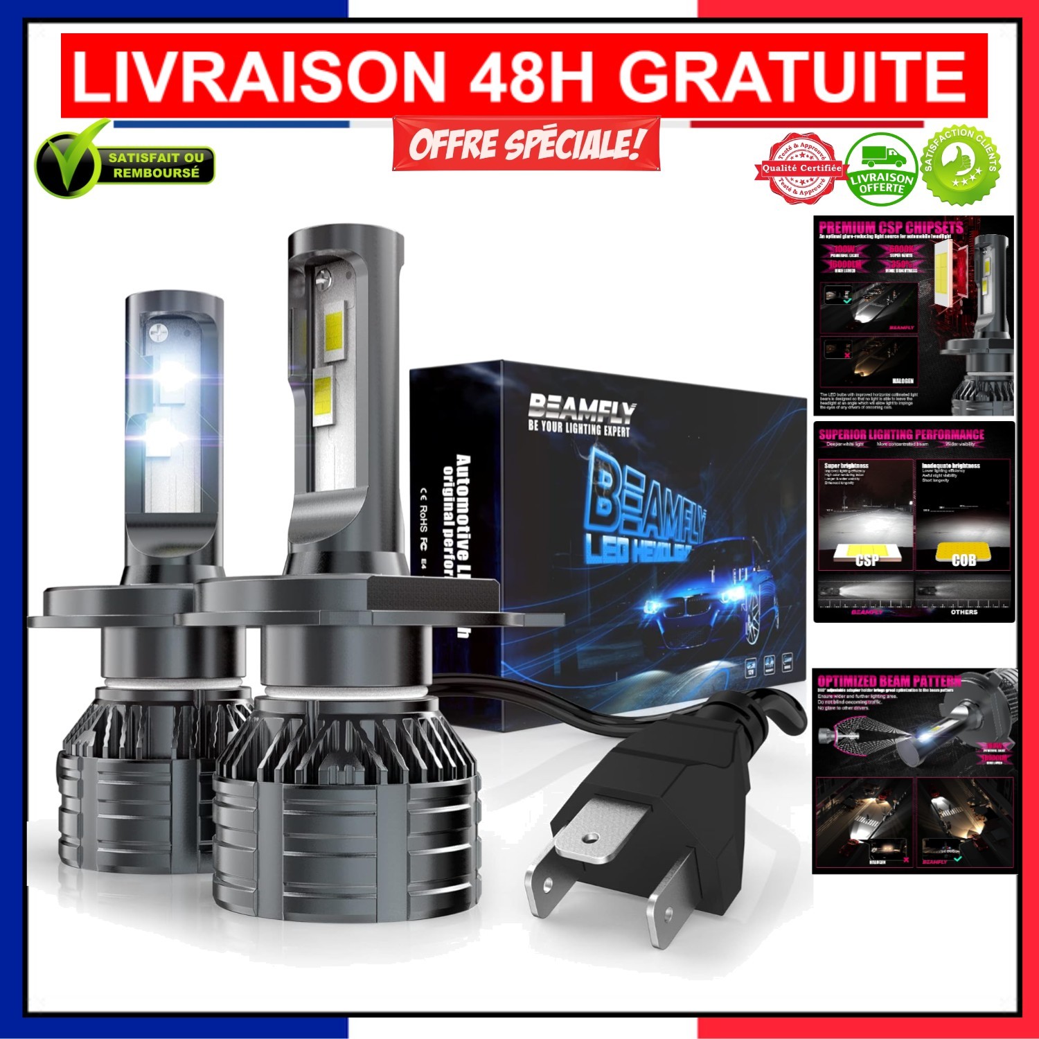 Ampoules LED H4 9003 pour des trajets nocturnes sereins en voyage et en vacances