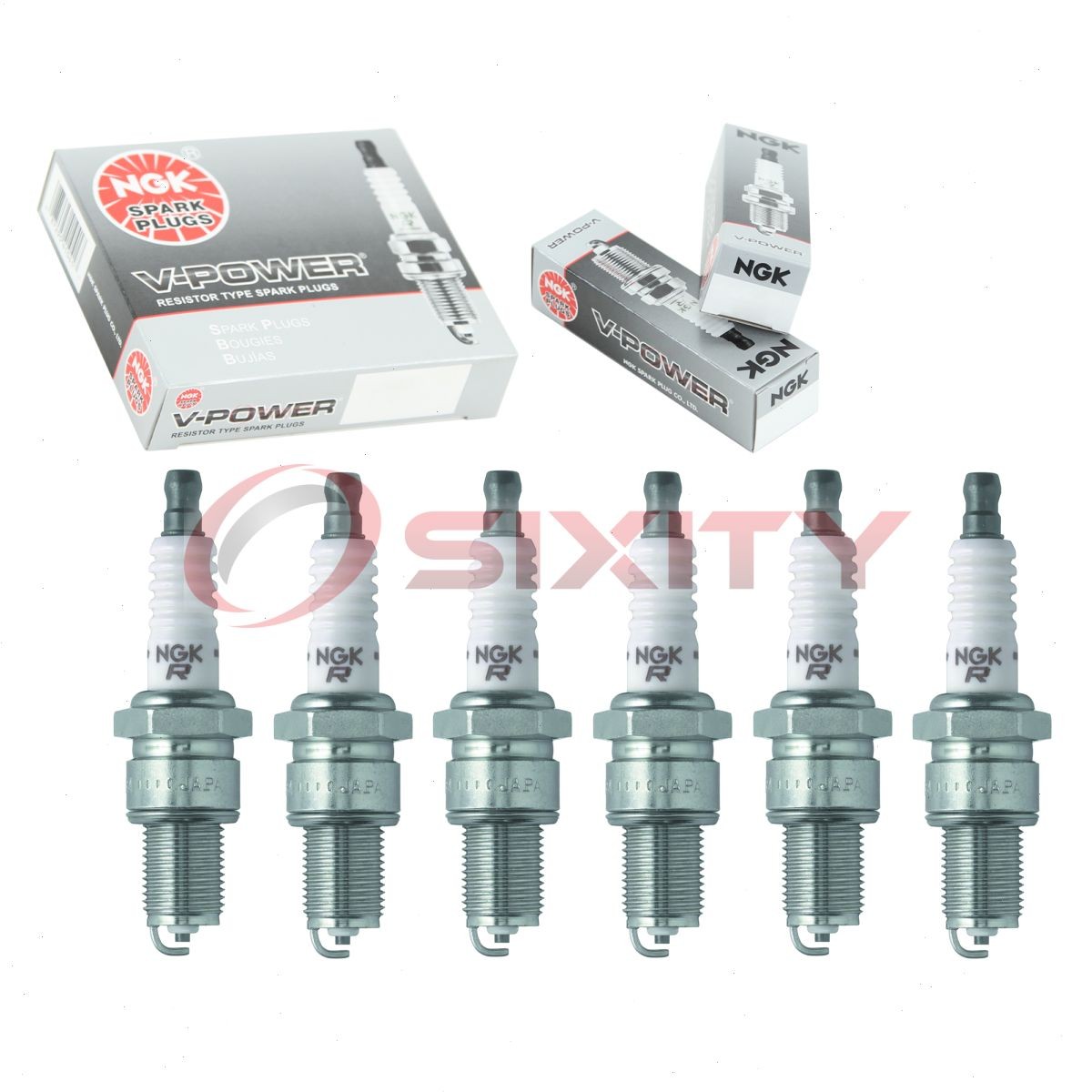 6 pcs NGK V-Power Spark Plugs for 1969 American Motors Rambler 3.8L  3.3L yx