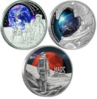 Niue 2022 2024 1$ EARTH FROM ABOVE BLUE MARBLE MARS PHOBOS  1 oz Silver Coin SET