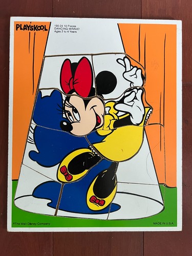 Playskool Vintage Dancing Minnie Mouse Wood Puzzle 10 Pieces Kid Toy Made in USA