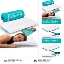 Almohada para dormir estómago BLISSBURY - espuma viscoelástica ultra delgada de 2,6" para cuello y...