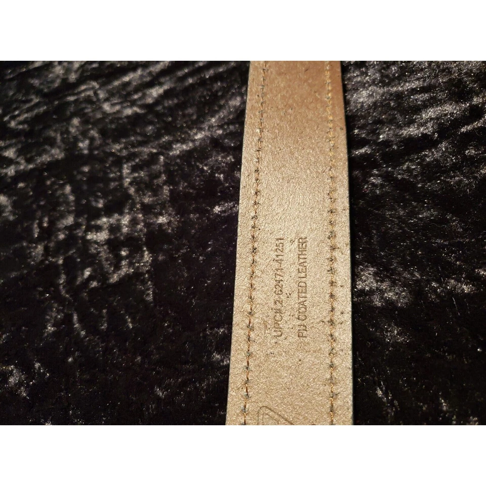 Dickies Leather Embroidered Belt Mens 40 Brown Keeper Casual - Image 4 of 4