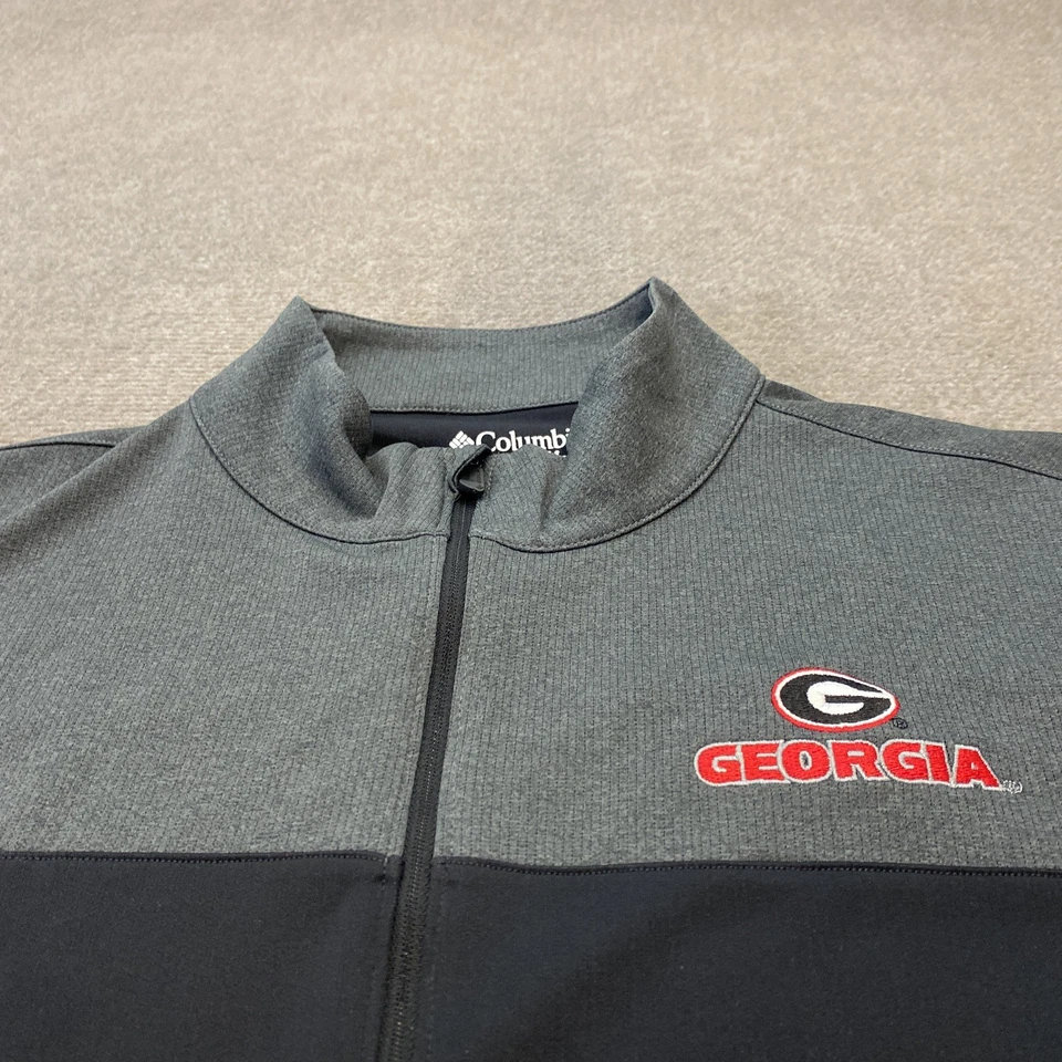 Camisa Pullover de Fútbol Georgia Bulldogs Para Hombres XXL Gris NCAA Cuarto Cremallera Golf Foto 2 de 4