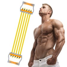 Chest Expander, 5 Tubes Ajustable Arm Strength Trainer, Exercise Resistance B...