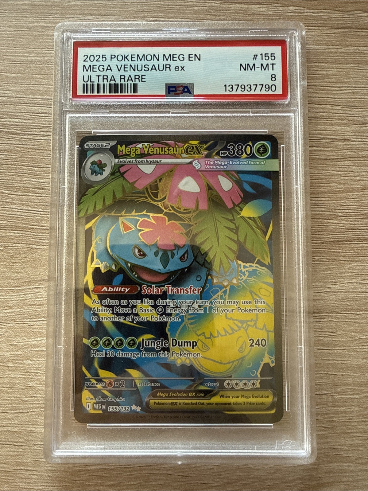Mega Venusaur ex 155/132 Me01: Mega Evolution Holo - PSA 8!
