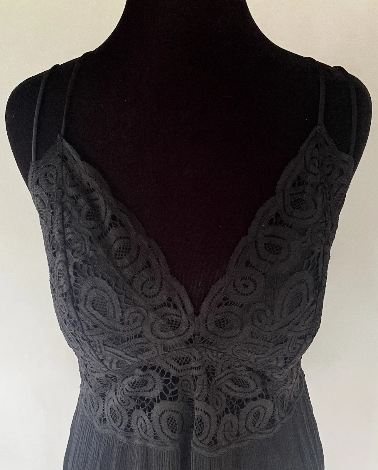 UNDERCOVER VICTORIA’S SECRET ROSA mini abito nero pizzo ricamato taglia L fata capricciosa