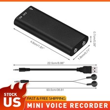 Voice Spy Digital Activated Recorder Mini Audio Hidden Dictaphone 16GB Device