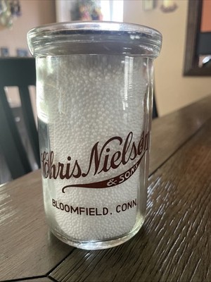 1948 Chris Nielsen & Sons Cottage Cheese Dairy Bottle Bloomfield Connecticut HTF