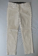 Banana Republic Sloan Fit Bi-Stretch Chino Ankle Pants. Black/Ivory Geo, Size 2.