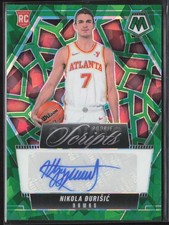2024-25 Panini Mosaic #RS-DUR Nikola Durisic Rookie Scripts Green Ice