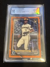 2024 Bowman Jackson Chourio Chrome Prospects Orange Shimmer /25 ARENA 10