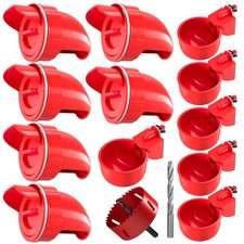 Chicken Feeder No Waste Automatic Poultry DIY Feeders and red