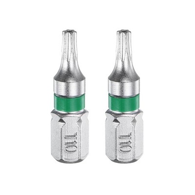 2pcs T10H Magnetic Torx Screwdriver Bits 1/4'' Hex Shank 1'' Length S2 Steel