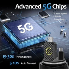 Compact 2-in-1 Wireless CarPlay Android Auto Adapter USB Plug Play Touch Control