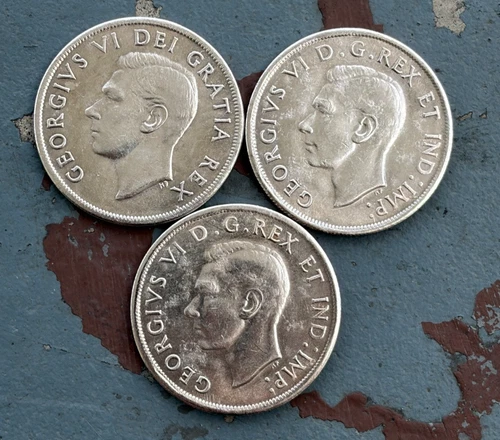 rare collectible coins 1945-1947-1948 1 Dollar Canada