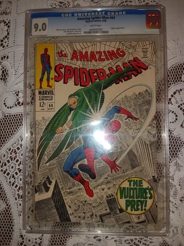 AMAZING SPIDER-MAN 64 CGC 9.0 Vulture MARVEL 1968 Unpressed Copy Press & regrade