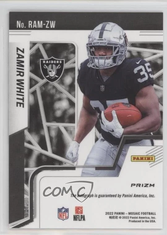 2022 Panini Mosaic Rookie Red Prizm Zamir White #RAM-ZW Auto RC - Image 2 of 2