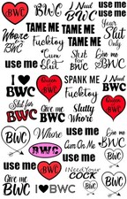 38 Naughty Temporary Tattoos Adult Body Art Slave Kinky Sex Hot Slutty Stickers