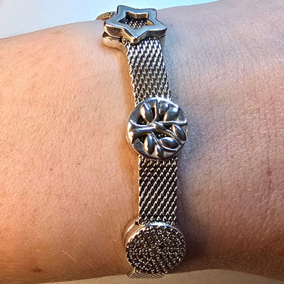 Pandora Reflexions Armband 18 cm + 3 Clips Stern Lebensbaum Pavé Silber 925
