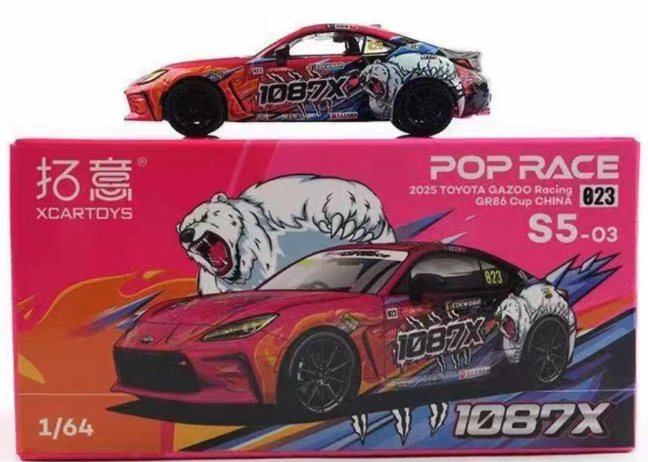 1/64 トヨタ GR86 ワコーズ ポップレース XCARTOYS X POP RACE 1/64 GAZOO Racing GR86 Limited 2025 Model Car