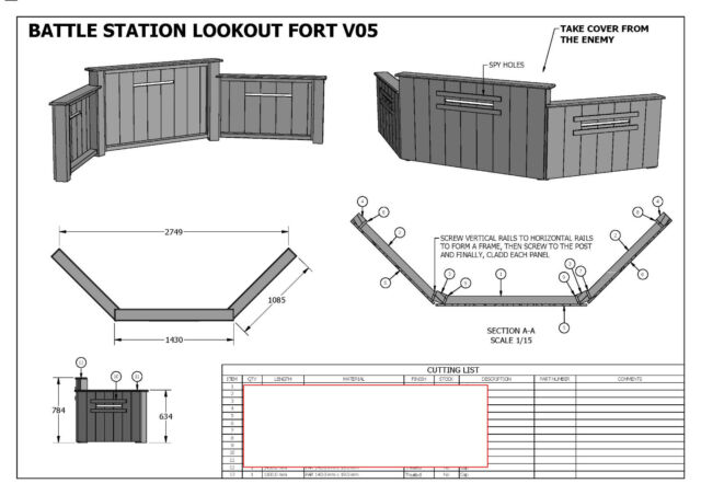 TREE HOUSE / CUBBY HOUSE / FORT - COMBO - Build With Ya Kids - Building Plans V5 IV10194