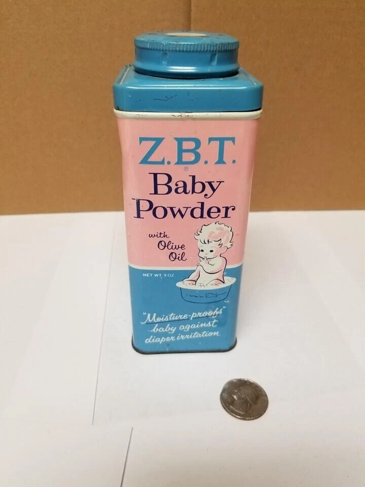Vintage 9 Oz ZBT Baby Powder Tin
