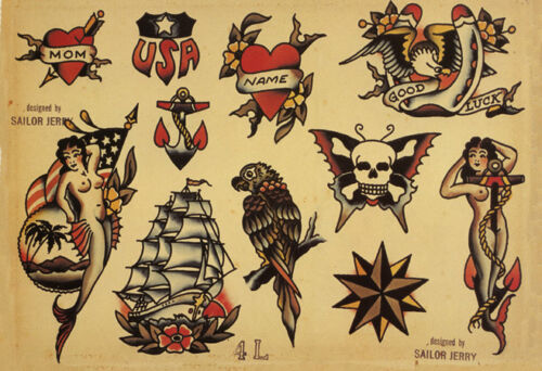 Sailor Jerry Tattoo Art Flash #4 13 x 19 Photo Print | eBay