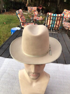 Vintage EXCELLENT Stetson 50s Taupe 3X Beaver Size 6-7/8