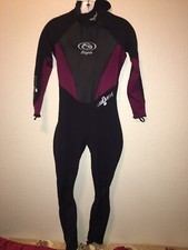 Tropix Sea Quest Women Black Red Snorkeling Swimming Body Suit Half Zip SZ 5-6