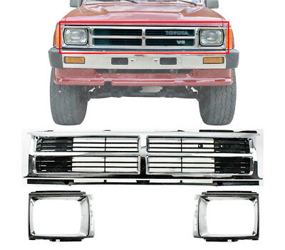 Fit For Toyota Pickup 4Runner 1987-88 RN65 4WD Grille Assembly Chrome