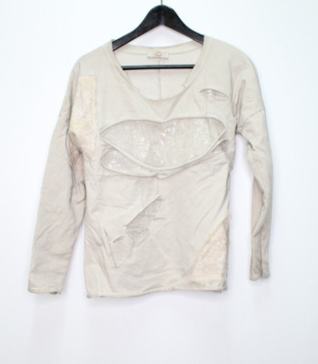 Everis Strickpullover Gr. M Damen Pullover Beige Langarm Baumwolle #CD-14